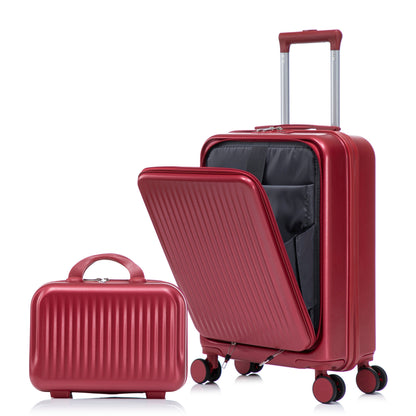 14"/20" 2-Piece ABS Spinner Luggage Set with Lock