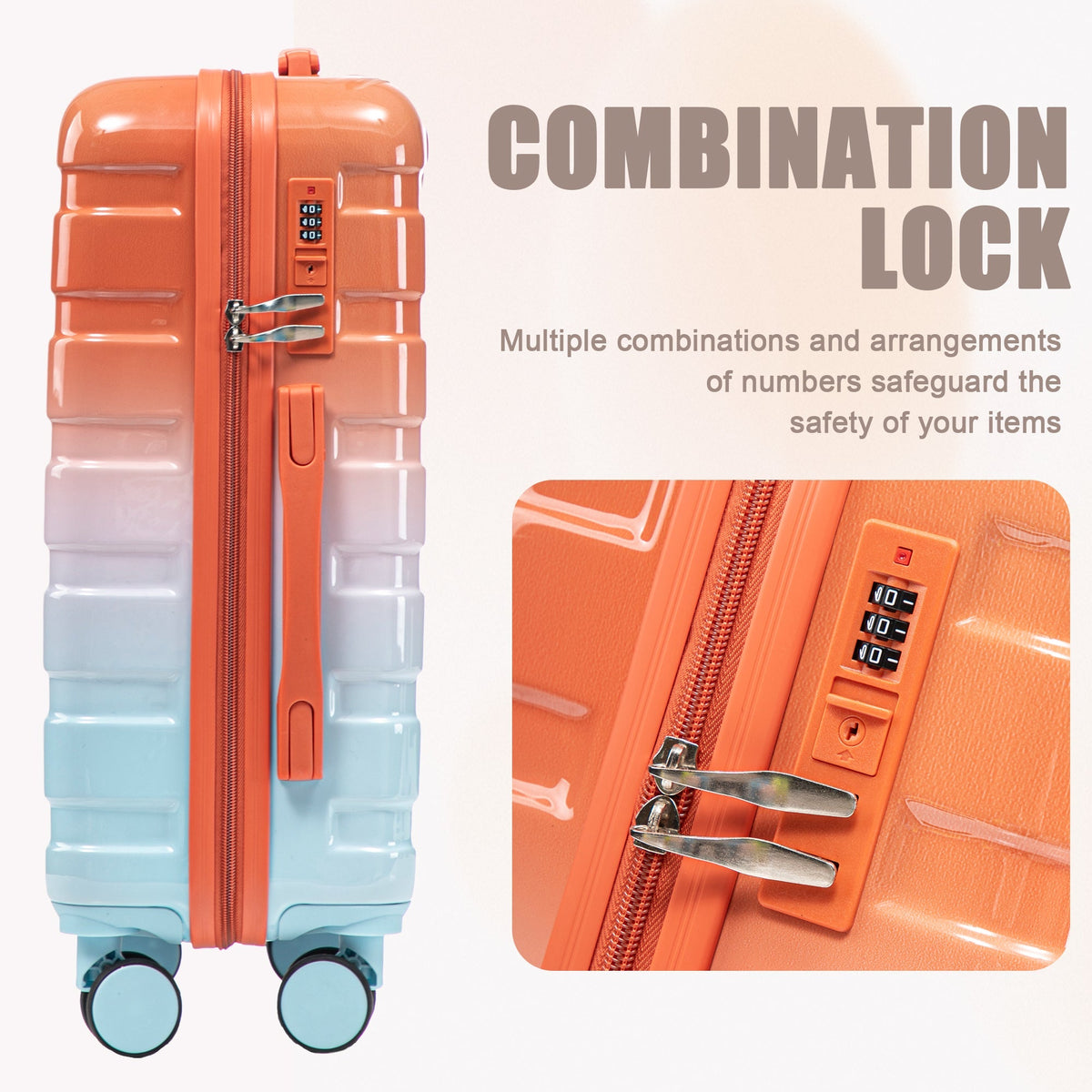 2-Piece Gradient Spinner Luggage Set with Lock