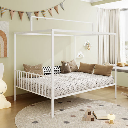 3-in-1 Montessori Floor Bed with Fenced Support