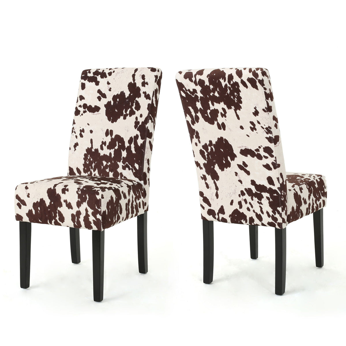 Contemporary Dining Chair With Rubberwood Legs (Set of 2)