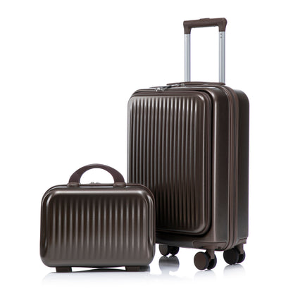 2-Piece Spinner Luggage Set with Cosmetic Case