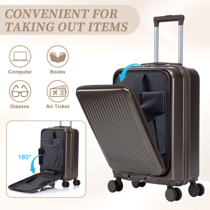 2-Piece Spinner Luggage Set with Cosmetic Case