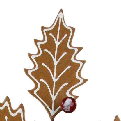 25" Gingerbread Holly Leaf Spray
