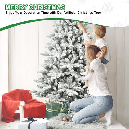 7ft Flocked Christmas Tree with 1514 Tips - White
