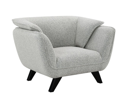 Boucle Arm Chair with Wooden Frame - Nayeli Boucle Chair, Dark Brown or Gray