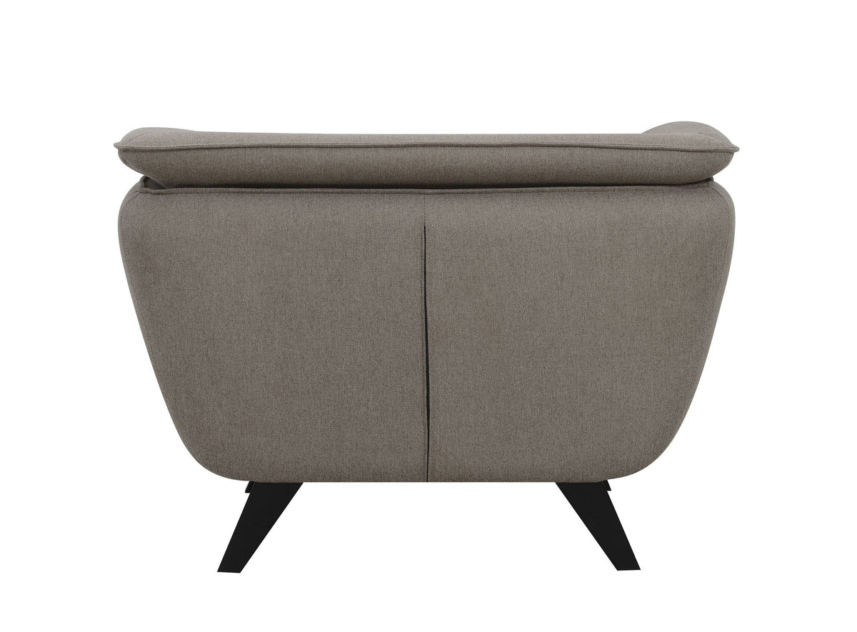 Boucle Arm Chair with Wooden Frame - Nayeli Boucle Chair, Dark Brown or Gray