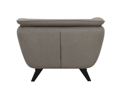 Boucle Arm Chair with Wooden Frame - Nayeli Boucle Chair, Dark Brown or Gray
