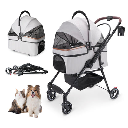 Foldable Pet Stroller for Dogs & Cats