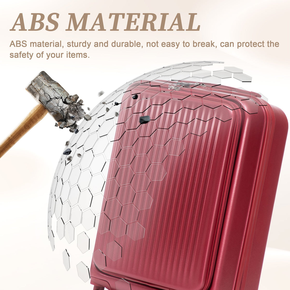 14"/20" 2-Piece ABS Spinner Luggage Set with Lock