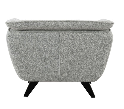 Boucle Arm Chair with Wooden Frame - Nayeli Boucle Chair, Dark Brown or Gray