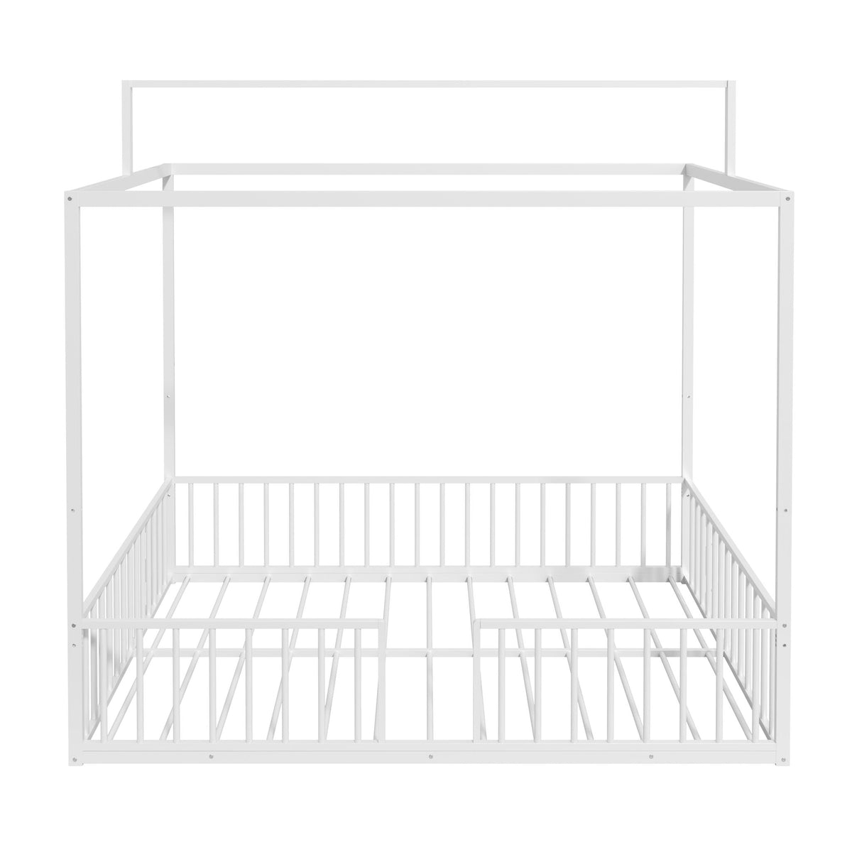 3-in-1 Montessori Floor Bed with Fenced Support