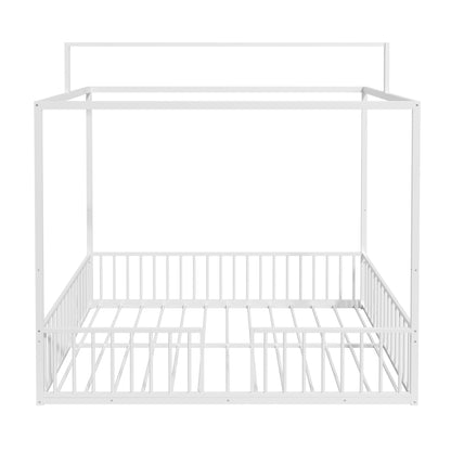 3-in-1 Montessori Floor Bed with Fenced Support