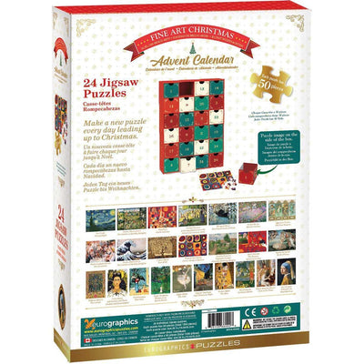 Fine Art Christmas Advent Calendar - 24 Set of 50 Piece Mini Jigsaw Puzzles Eurographics — product detail