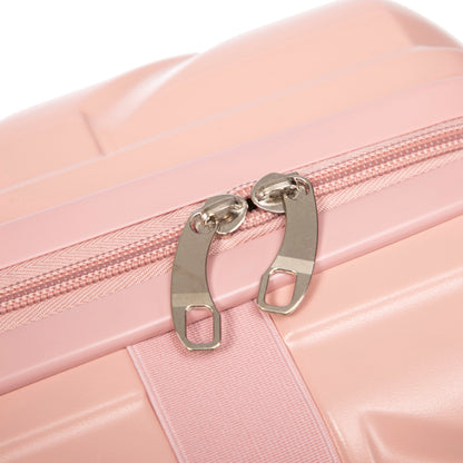 ABS 2-Piece Luggage Set with Spinner Wheels and Combination Lock - Pink