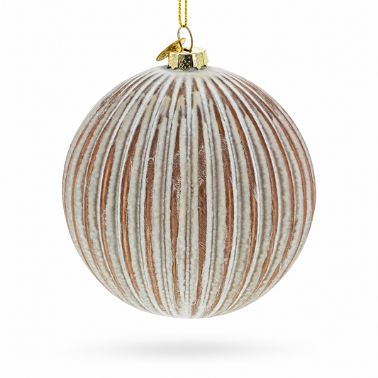 Ribbed Matte Glass Ball Glass Christmas Ornament