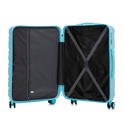 HIFINE Tourist 3-Piece ABS Spinner Wheel Luggage Set (Blue)
