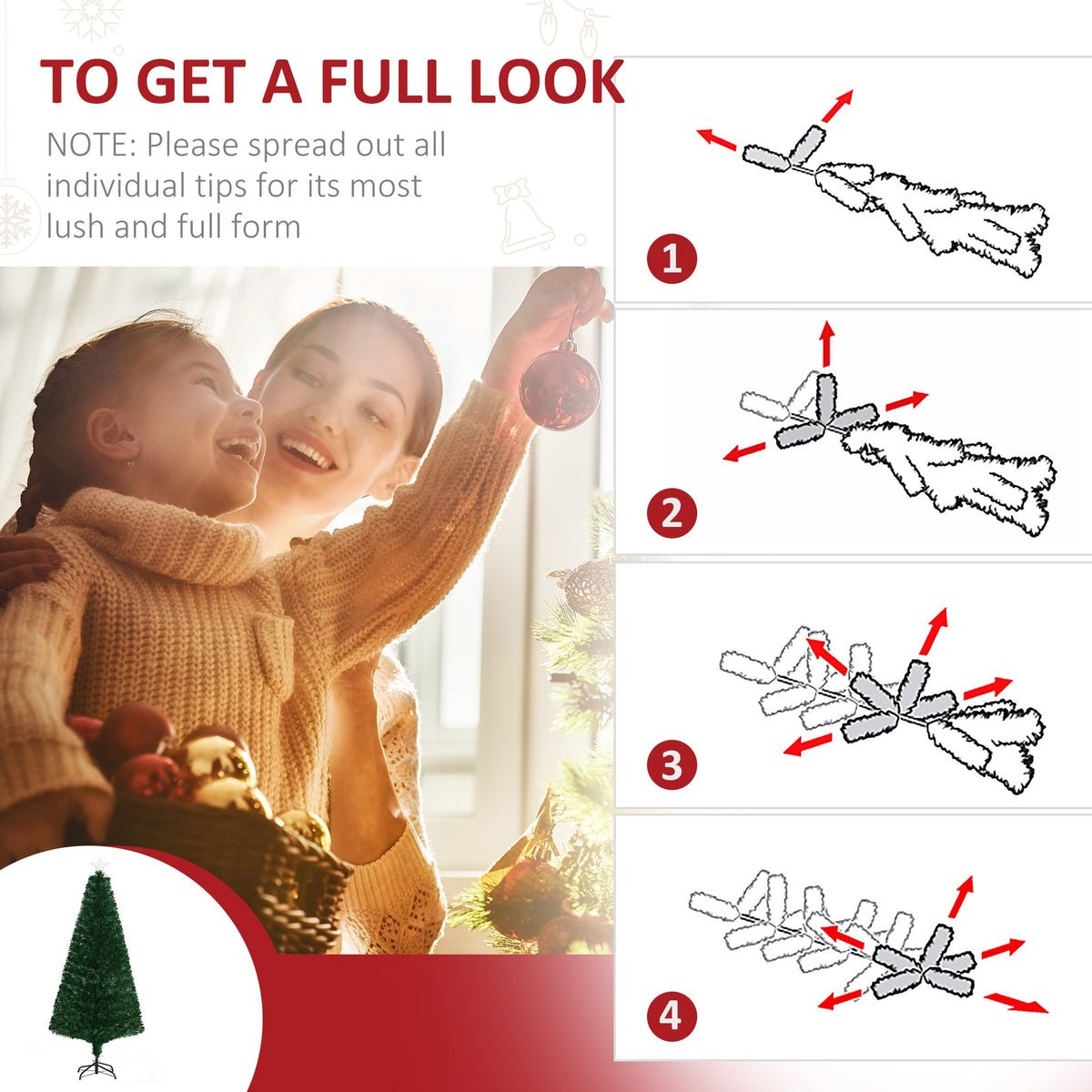 Christmas Tree Fir Pre-Lit Artificial Christmas Tree – product view 3