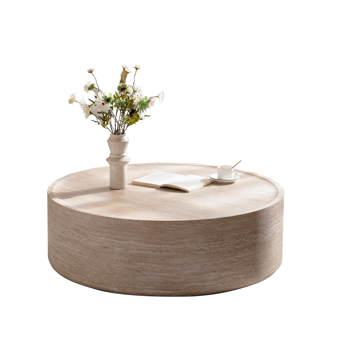 39.37" Round Coffee Table with Mars Pattern