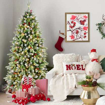 6ft Pre-Lit Artificial Christmas Tree with 380 Warm White LED Lights