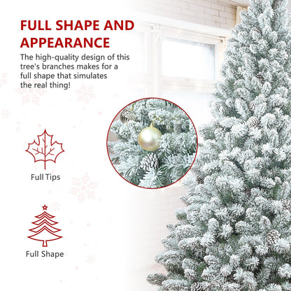 4-Foot Flocked Christmas Tree with Pine Cones