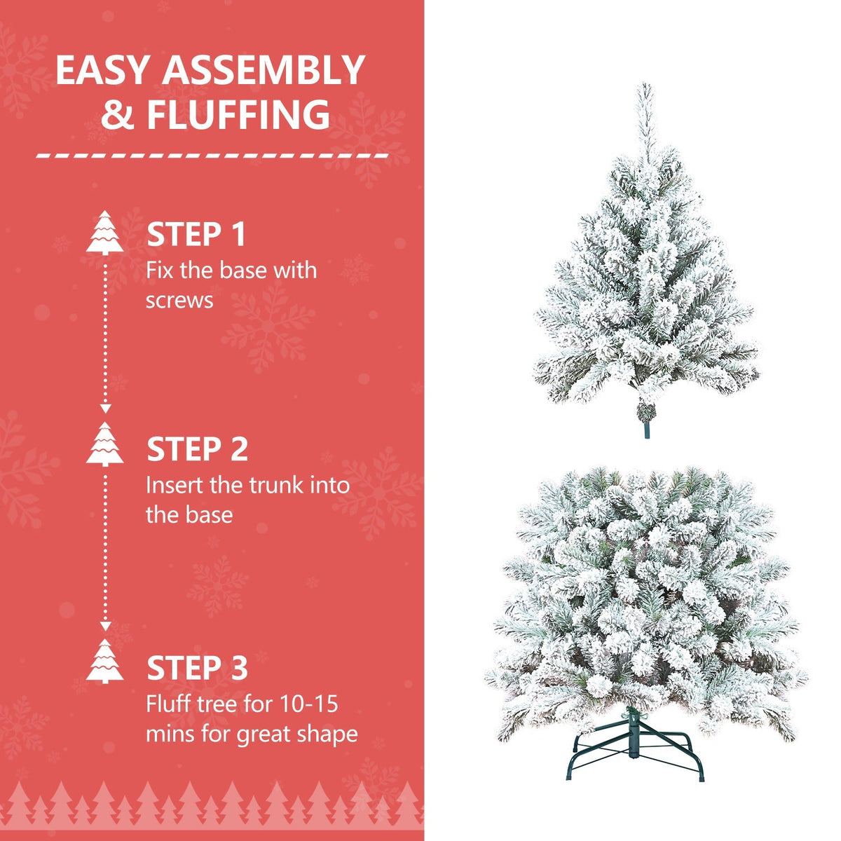 4-Foot Flocked Christmas Tree with Pine Cones