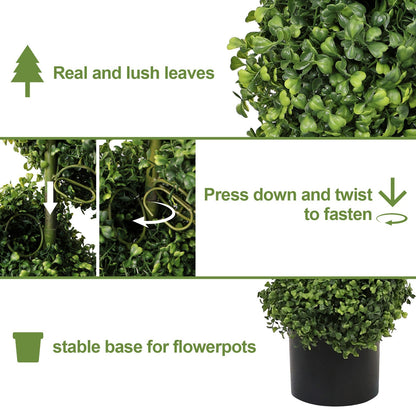 7-Foot Artificial Spiral Boxwood Topiary