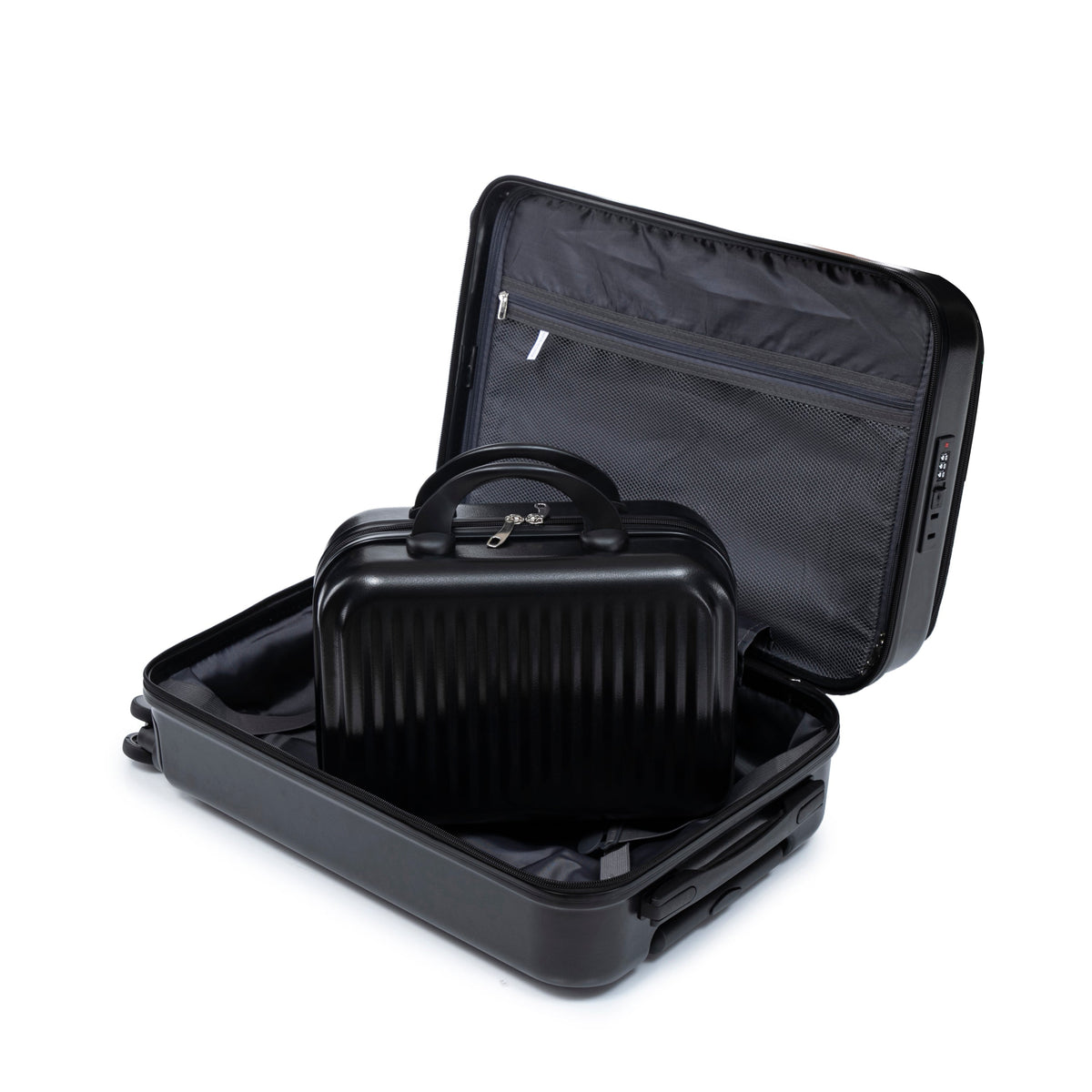 14" & 20" ABS Spinner Luggage Set with Cosmetic Case
