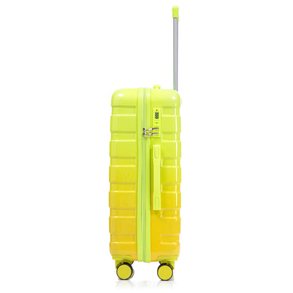 20"/24"/28" 3-Piece Spinner Luggage Set – Yellow & Green