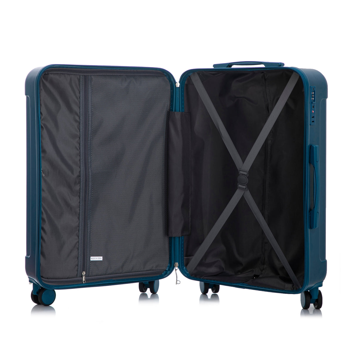 3-Piece ABS Spinner Wheel Luggage Set 20"/24"/28" Dark Blue