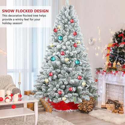 4-Foot Flocked Christmas Tree with Pine Cones