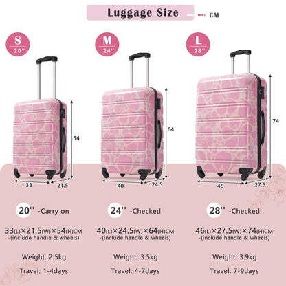 Hardshell 3-Piece Spinner Luggage Set with TSA Lock