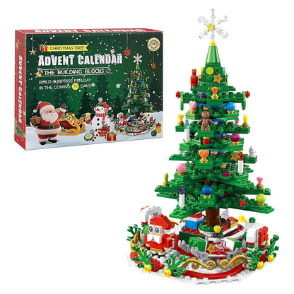 2025 LED Christmas Tree Building Set – 24-Day Countdown Advent Calendar