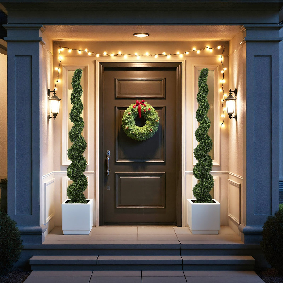 7-Foot Artificial Spiral Boxwood Topiary
