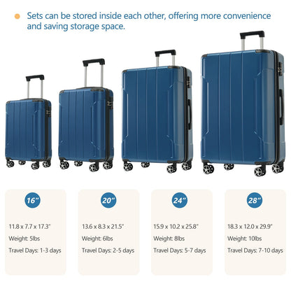 Hardshell 6-Piece Blue Luggage Set