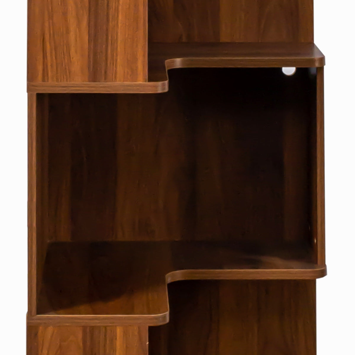 5 Tier Corner Book Shelf with Durable Melamine Finish - Neutral Wood