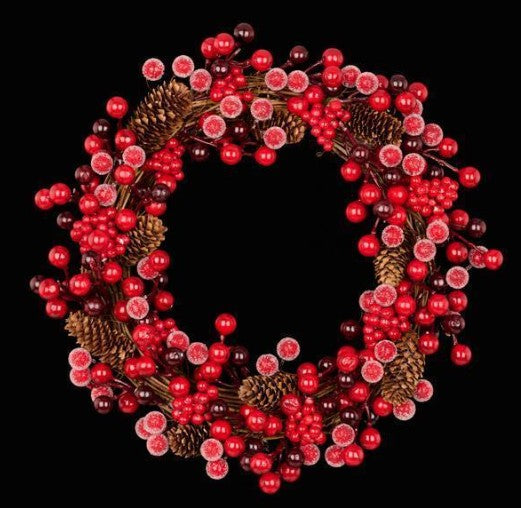 Iced Berry and Pinecone Wreath