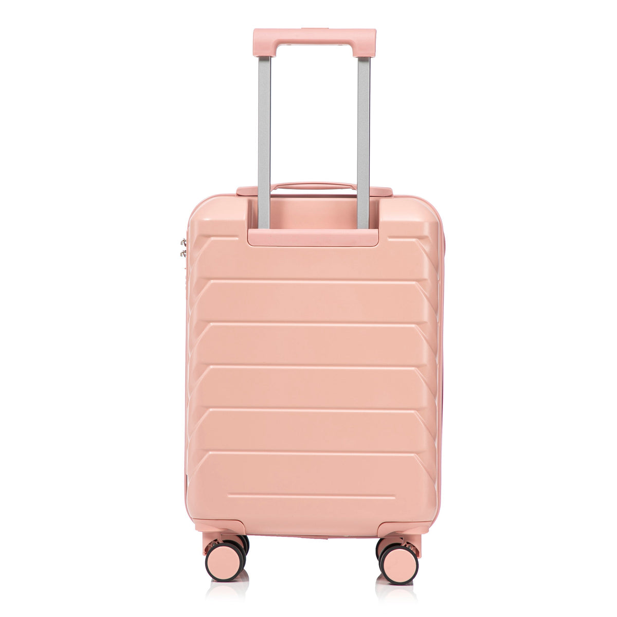 ABS 2-Piece Luggage Set with Spinner Wheels and Combination Lock - Pink