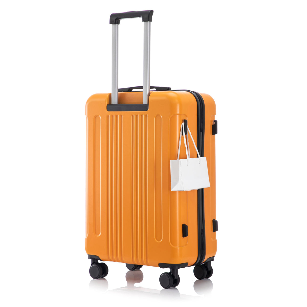 3-Piece ABS Spinner Wheel Luggage Set with TSA Lock - Black and Orange
