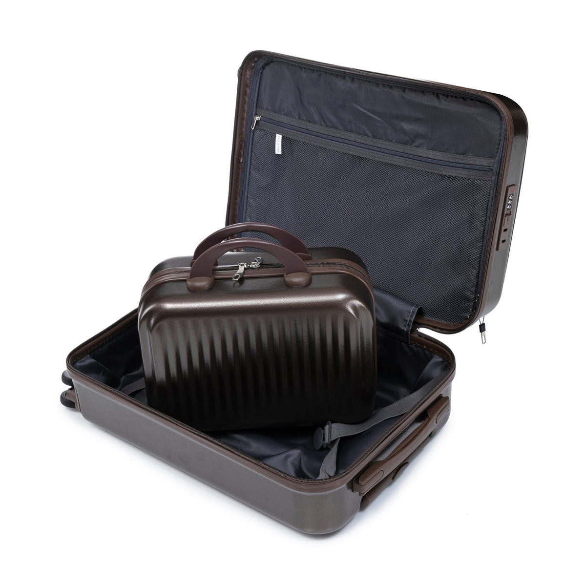 2-Piece Spinner Luggage Set with Cosmetic Case