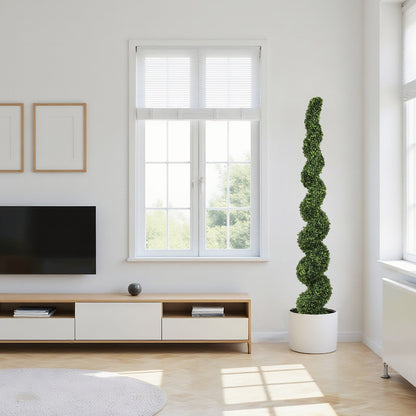 7-Foot Artificial Spiral Boxwood Topiary