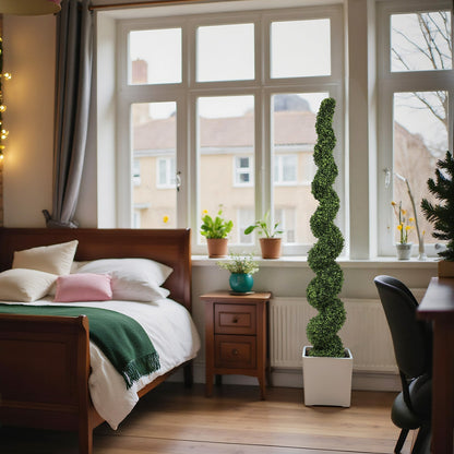 7-Foot Artificial Spiral Boxwood Topiary