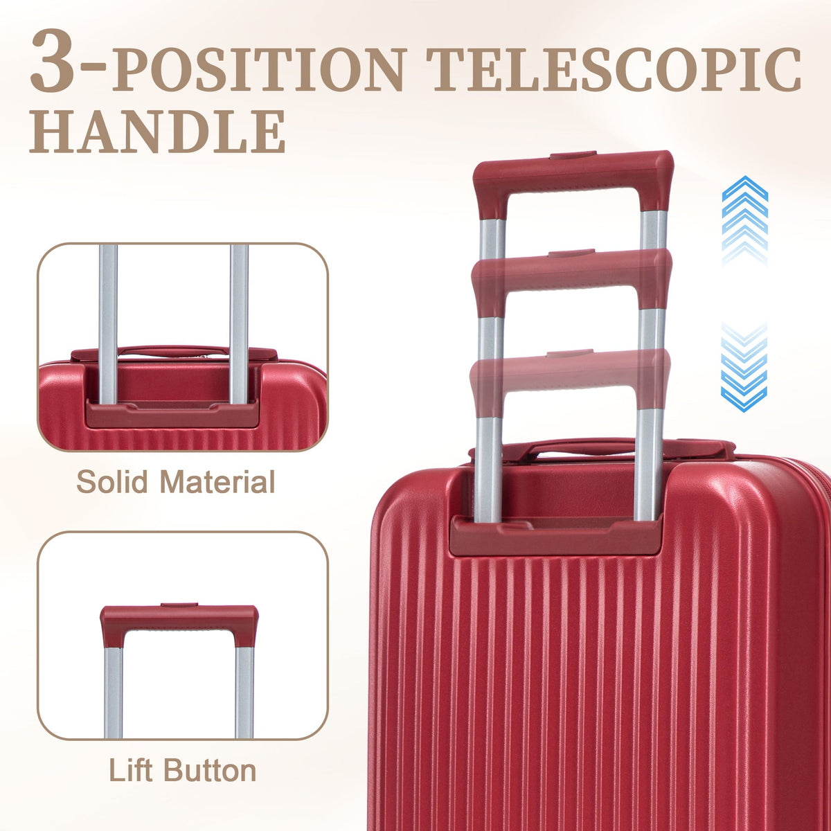 14"/20" 2-Piece ABS Spinner Luggage Set with Lock