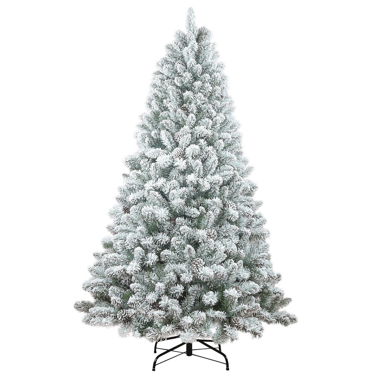 4-Foot Flocked Christmas Tree with Pine Cones