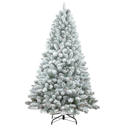 4-Foot Flocked Christmas Tree with Pine Cones