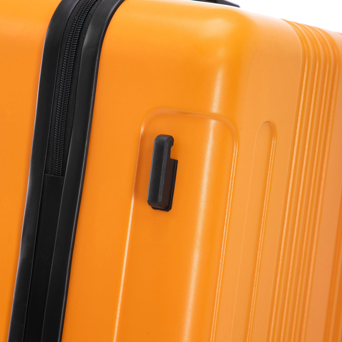 3-Piece ABS Spinner Wheel Luggage Set with TSA Lock - Black and Orange