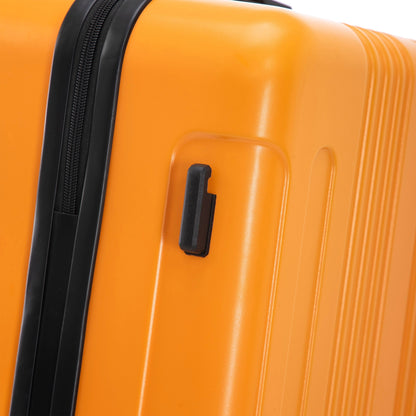 3-Piece ABS Spinner Wheel Luggage Set with TSA Lock - Black and Orange