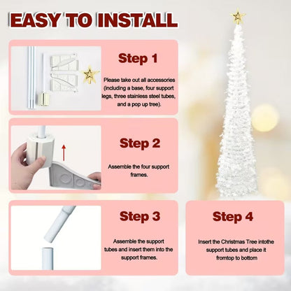 White Pop-Up Christmas Tree – product view 3
