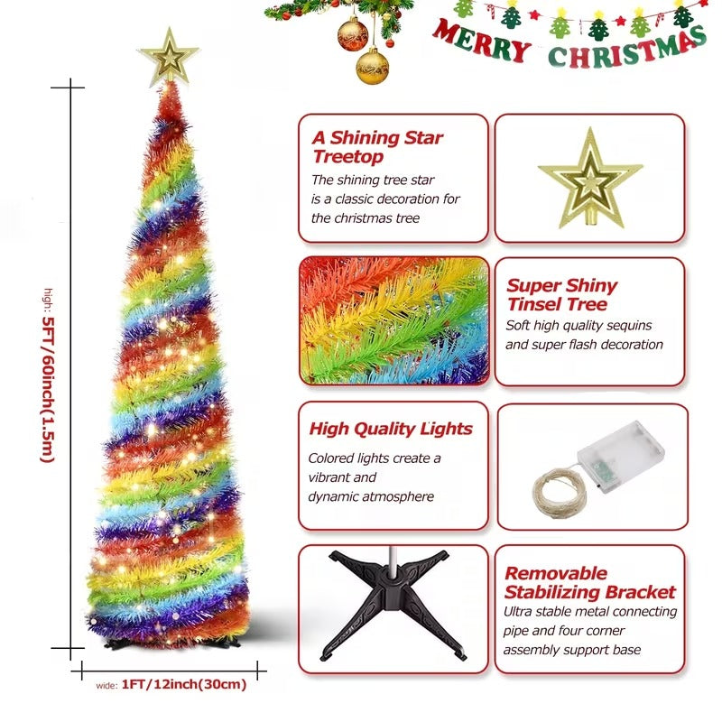 Rainbow Pop-Up Christmas Tree – product view 2