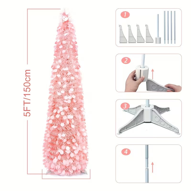 Pink Pop-Up Christmas Tree – product view 3