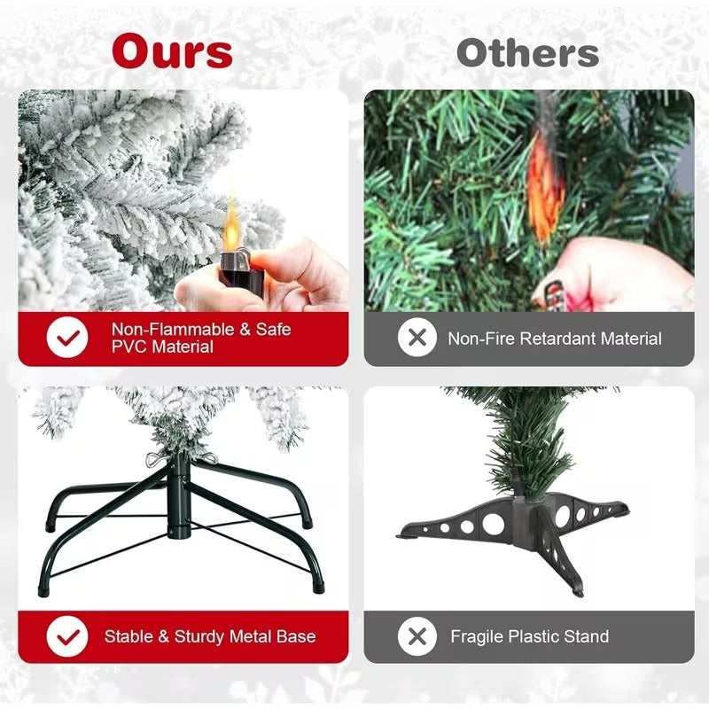 Christmas Snow Hinged Pine Tree – product view 2